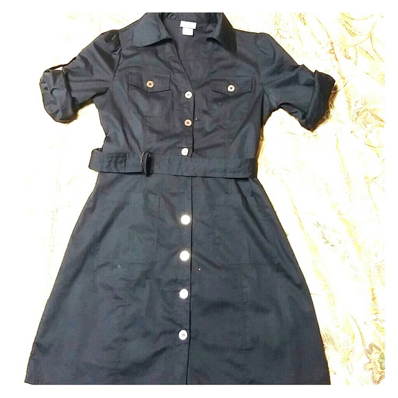 Black button up dress