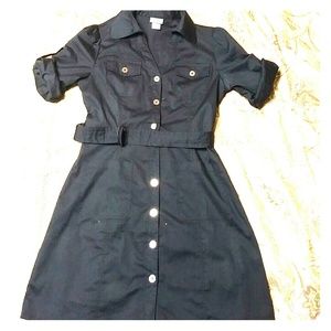 Black button up dress