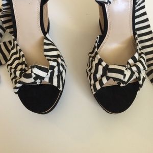 Shoemint Shoes - Black & White Striped Wedges Shoemint Shoes - Black & White Striped Wedges
