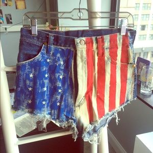 American Flag High Waisted Shorts