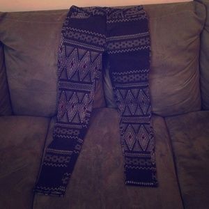 Patterned navy jeans