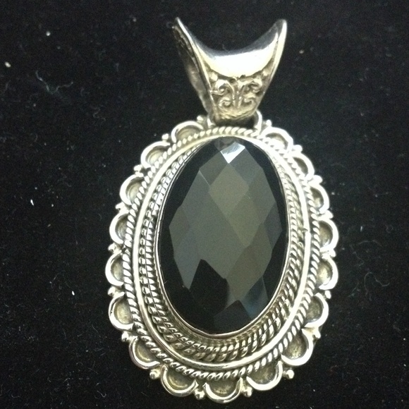 Black Onyx .925 Sterling Silver Pendant