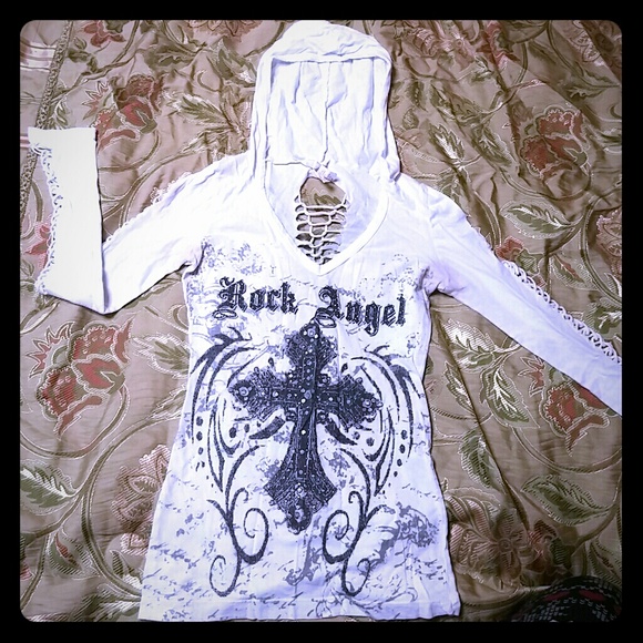 Rock angel hooded shirt