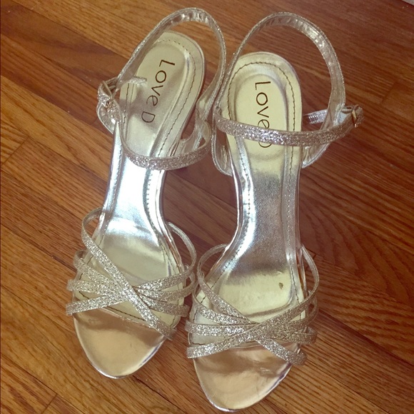 Sparkly champagne gold heels