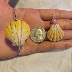 Sunrise Shell Pendant and Braceletet