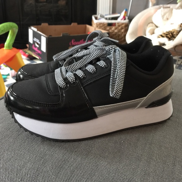 H&M black platform sneakers