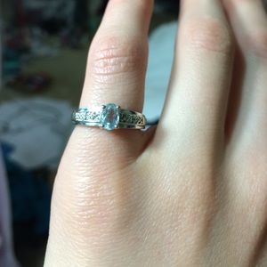 10k white gold aquamarine ring (hold till 4/30)