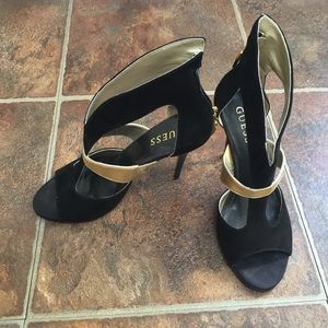 Guess Gold and Black Shoes