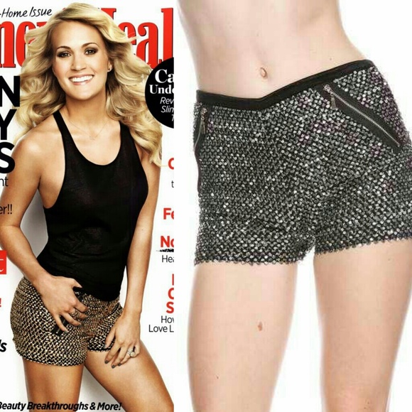 NWT MEDIUM Celebrity Style Silver Sequin Shorts