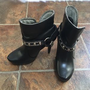 Black Stud and Strap Booties