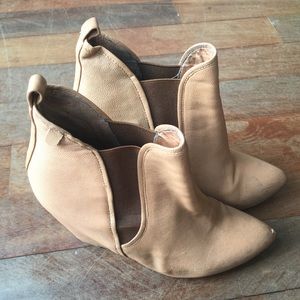 Jeffery Campbell Nude hidden wedge booties
