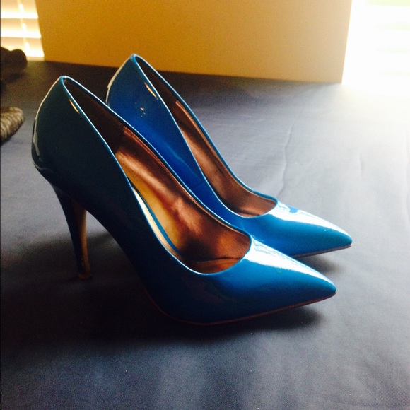 Neon blue heels