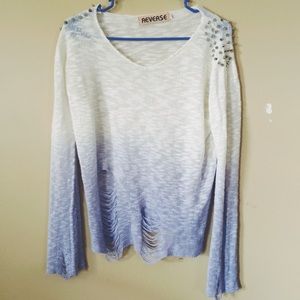 Nasty Gal Ombré shredded sweater