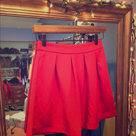 Red skater skirt