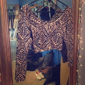 Tribal print crop top