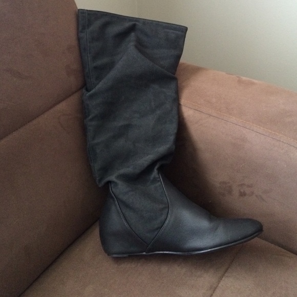 Black Wedge Boots