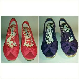 Bundle:coral & purple wedges