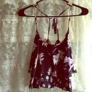 🔴SOLD🔴  multi-floral layered crop top