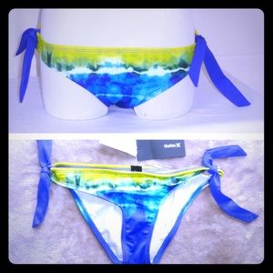 NWT Hurley Tie Dye Bikini Bottom with faux ties