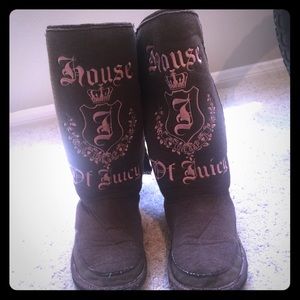 BOW TIE BROWN JUICY COUTURE DESIGNER BOOTS