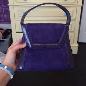 Suede purple handbag