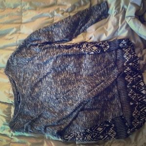 Long sleeve high low sheer sweater