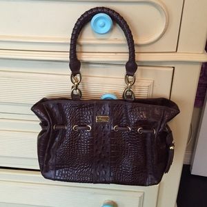 Brown leather handbag