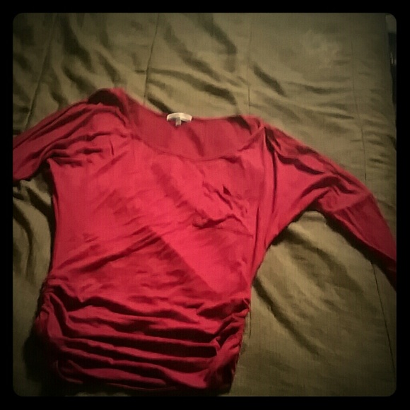 marron 3/4 sleeve shirt