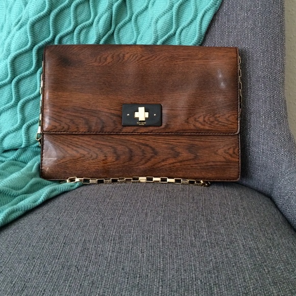 Rare wood print Kate Spade shoulder bag/clutch!