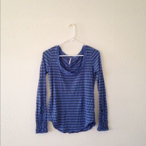 SOLD Free People blue striped long sleeve