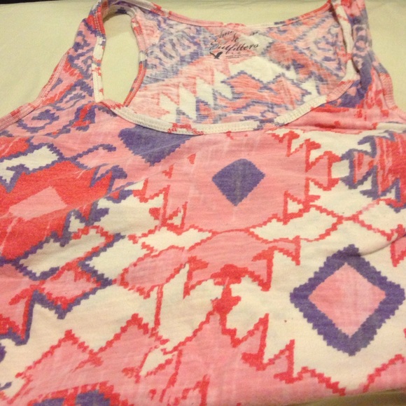 Aztec print razorback tank