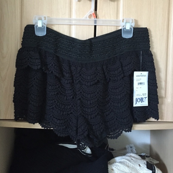 Black Crochet Shorts
