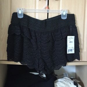 Black Crochet Shorts