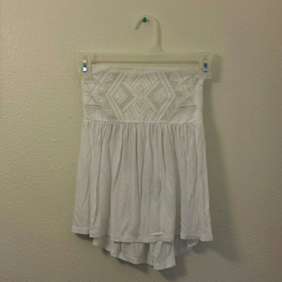 Strapless & white shirt