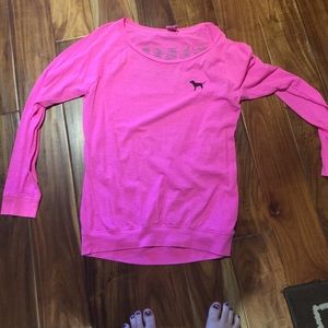 Pink varsity crew t shirt