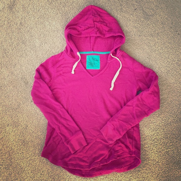 Lilu plum pink knit hoodie