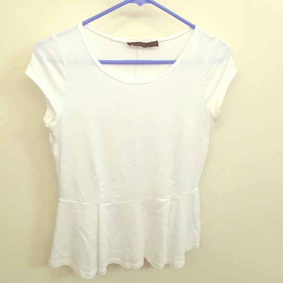 White Peplum Top