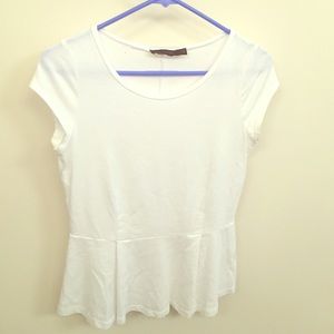 White Peplum Top