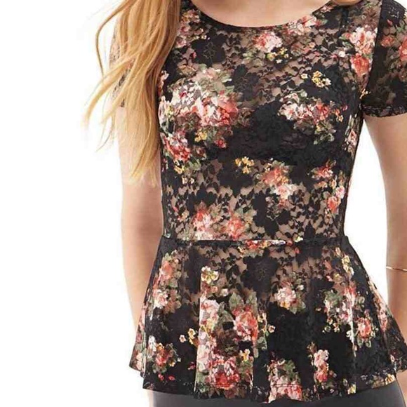 Forever 21 Floral Lace Top