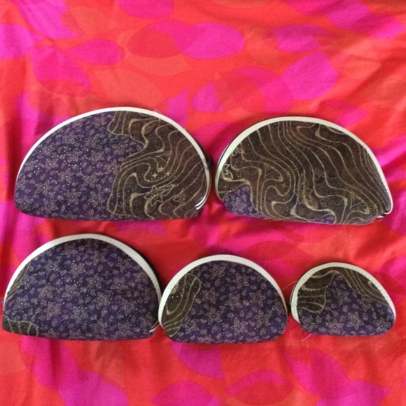 Set of 5 bali makeup bags