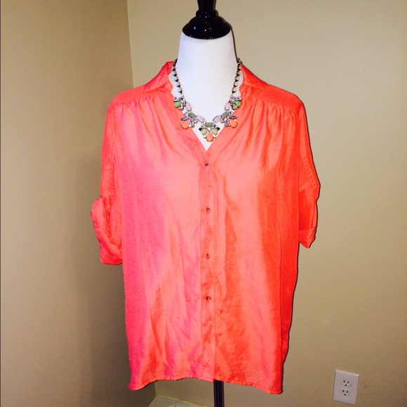 Coral billowy blouse