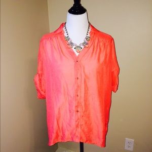Coral billowy blouse