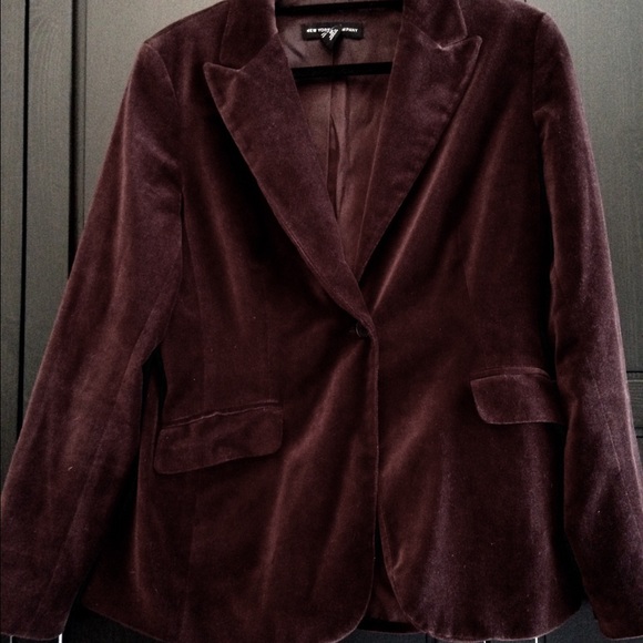 Plum velour structured blazer