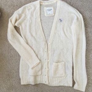 Abercrombie & Fitch white cozy cardigan