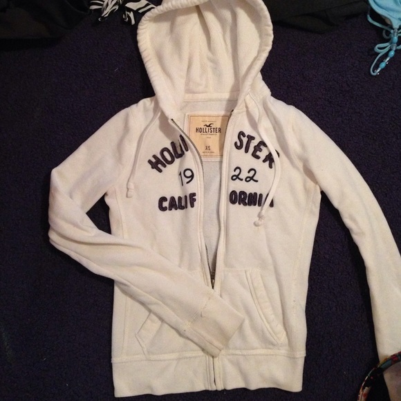White hollister zip-up