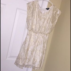 White dress with gold accent!! Sz S