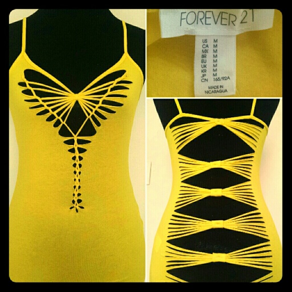 Custom cut yellow tank top