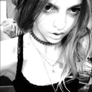 Vintage gothic punk collar chain black leather