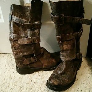 Steve Madden distressed biker boot