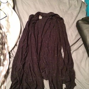 1X thin black and grey cardigan